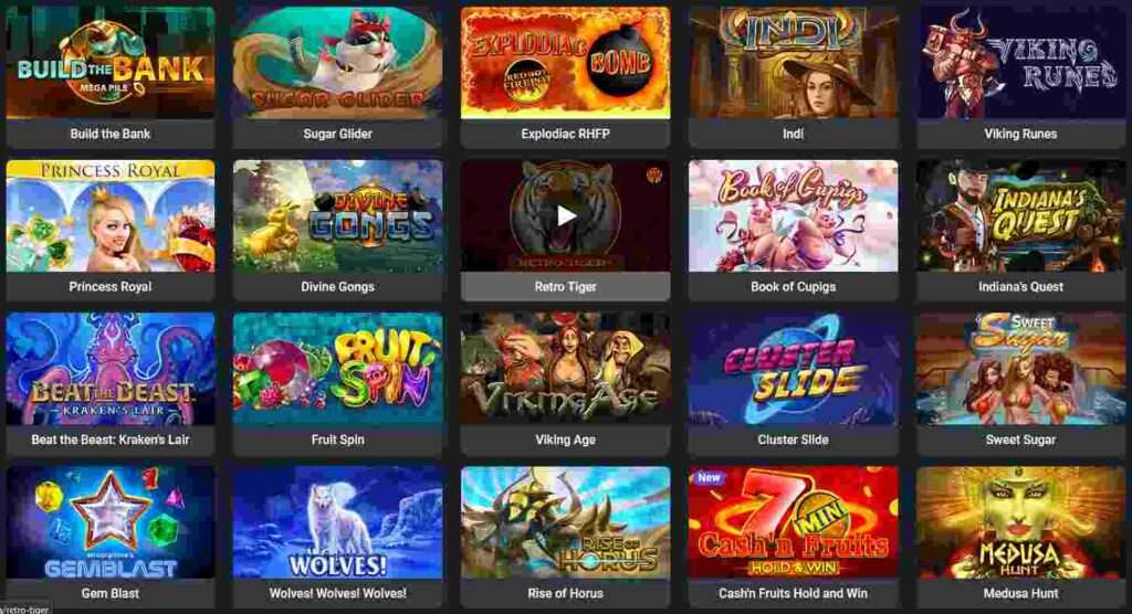 Array of Bitcoin slot games available at iLucki Casino, as highlighted in our detailed review on BitcoinPlay.org.