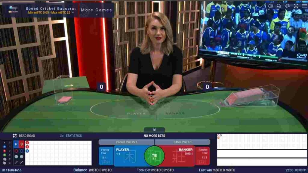 live table game with bitcoin