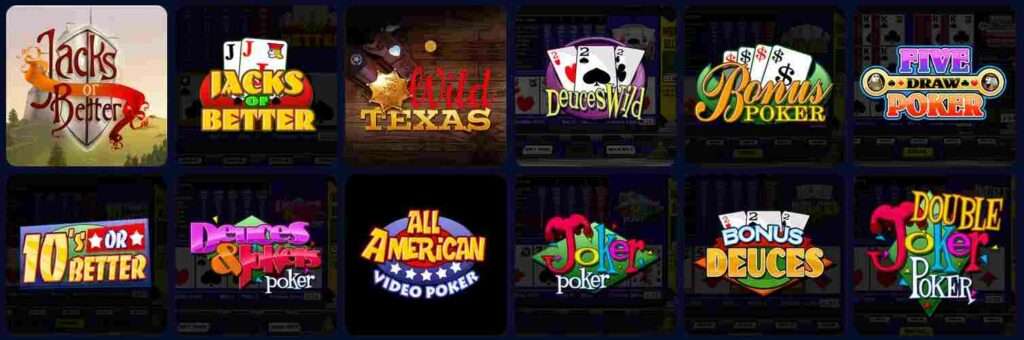 Array of crypto-based video poker games available at mBit Casino