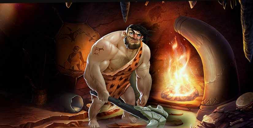 Caveman character from KingBit Casino's bitcoin game