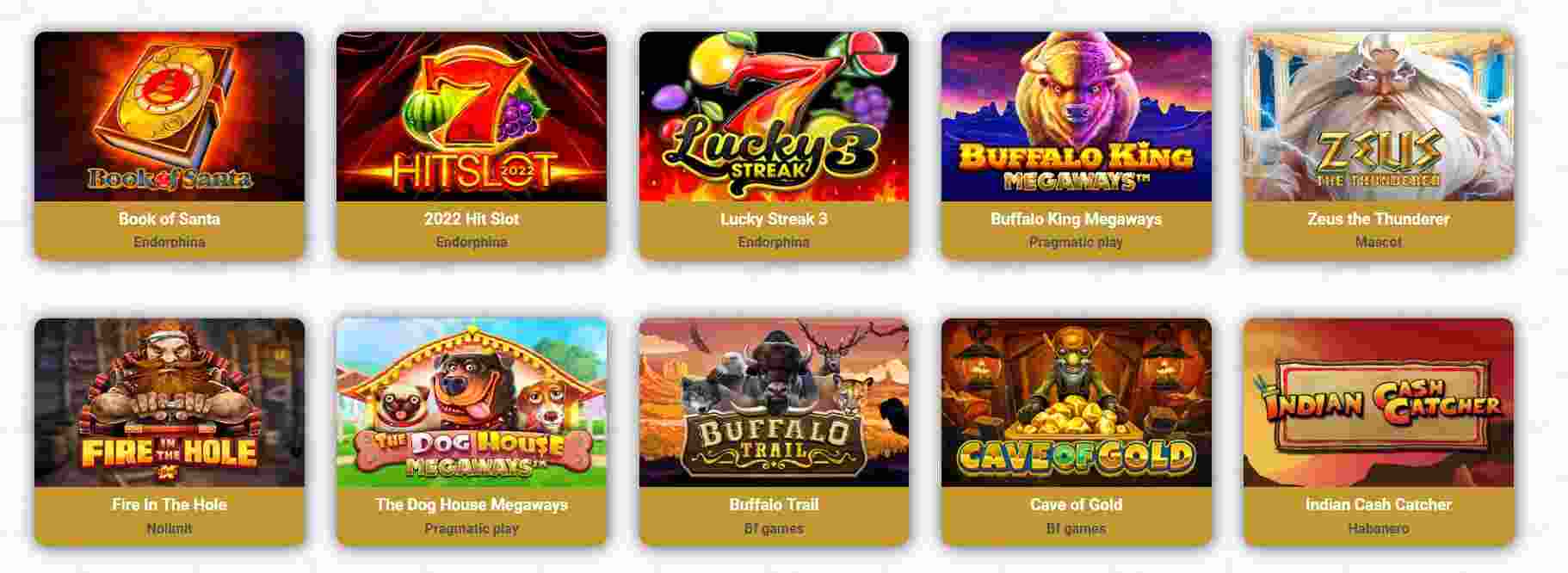 A variety of slot games offered by KingBit Casino, highlighted in our in-depth KingBit Casino review