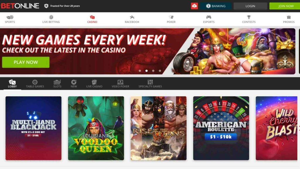 betonline casino leaser homepage