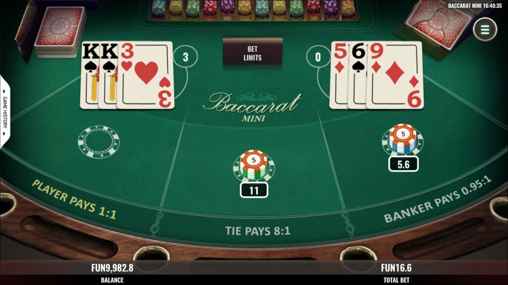 Baccarat Table at Oshi Bitcoin Casino