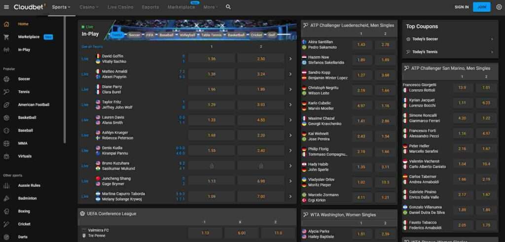 Cloudbet Sportsbook Homepage - Leading Source for Sportsbook Odds