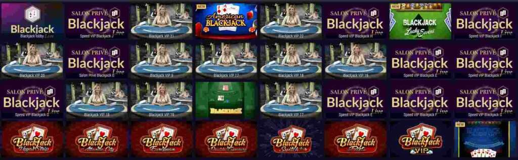 Selection of exciting Blackjack games at Jack Casino - Online Card Gaming Variety.