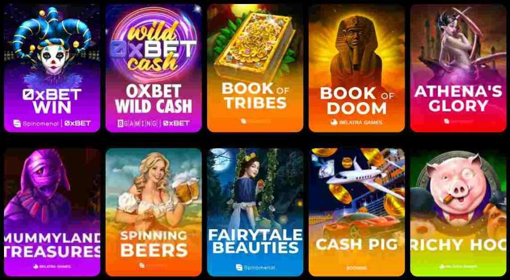 Assortment of Bitcoin slots games