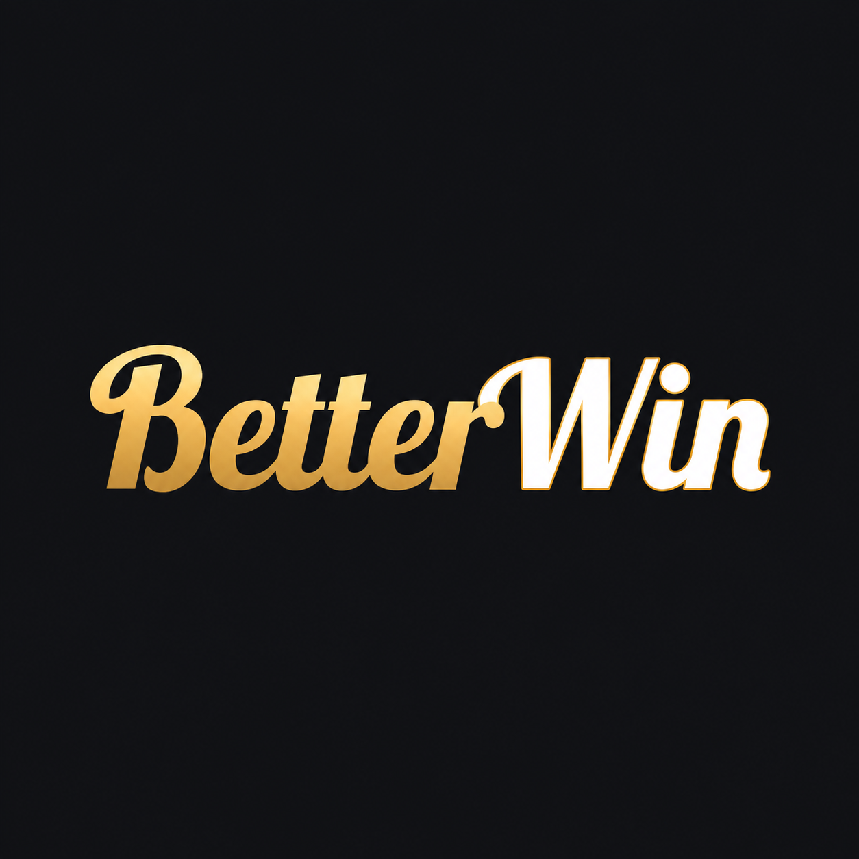 BetterWin casino logo, gold and white on dark background